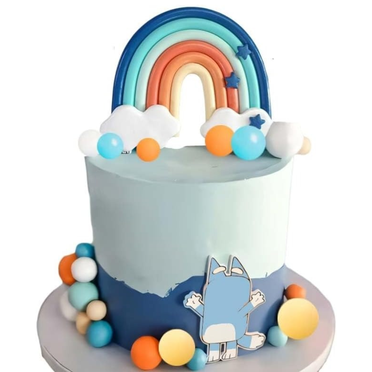 Pet Supplies Direct - 14pcs Blue Rainbow Cake Toppers With