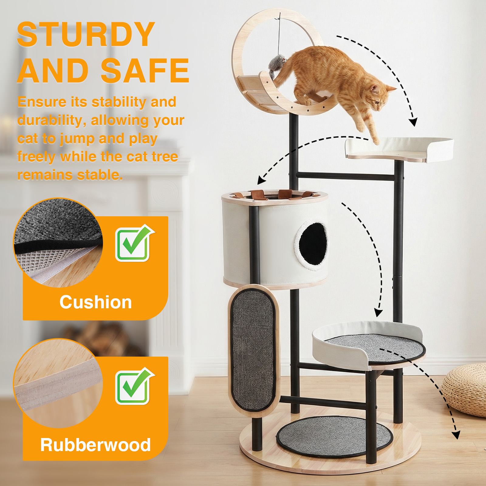 66-Inch Cat Tree with Scratchi - огляд і ціна Pet X Supplies & Tack