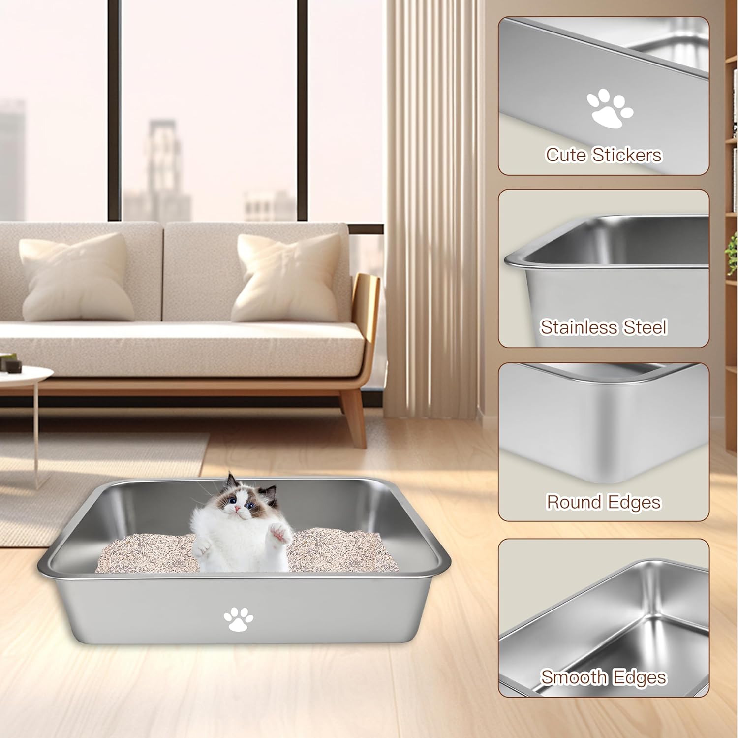 Stainless Steel Cat Litter Box - огляд і ціна Pet X Supplies & Tack
